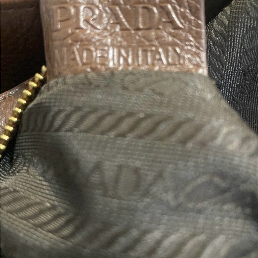Prada Nappa Stripes Brown Leather Bag - Picture 11 of 12